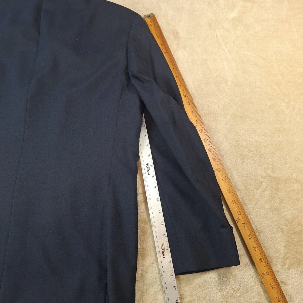 Oscar De La Renta Blazer Mens 46 Regular Blue Ventless 2 Button Gold Buttons